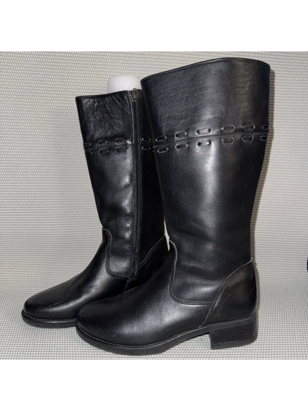 L.L. Bean Black Leather Calf-high Zip Stitched Riding Boots Women’s Size 6.5M